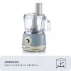 Virtuvinis kombainas ARIETE Vintage Line 1781/05 — 1000 W, 2,1 L dubuo, rotacinė reguliavimo rankenėlė, nerūdijančiojo plieno peilis, mėlynas