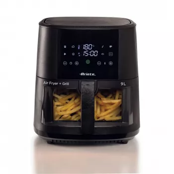Ariete 4630 Oro gruzdintuvė 9L, 1300W, Talpa 9L, Gaminimo talpa 2,5kg, 8 iš anksto nustatytos programos, Temperatūra iki 200°, Skaidrus krepšys gaminimo stebėjimui, Juoda