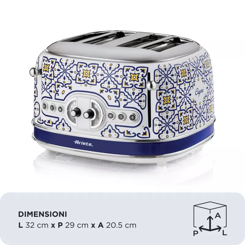 Skrudintuvas ARIETE Capri 4 riekėms, 1630 W, baltas / įvairiaspalvis