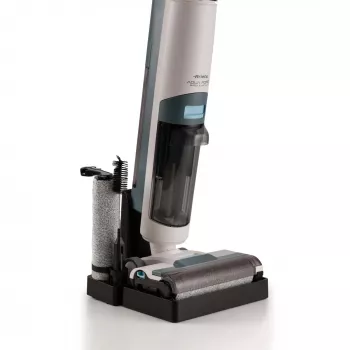 Ariete 2483 Aqua Force Wash & Vacuum, išmanusis dulkių siurblys, belaidis grindų valiklis, belaidis, siurbia ir valo, gyvūnų plaukai, sausas ir šlapias purvas, 700 ml talpa, priedai