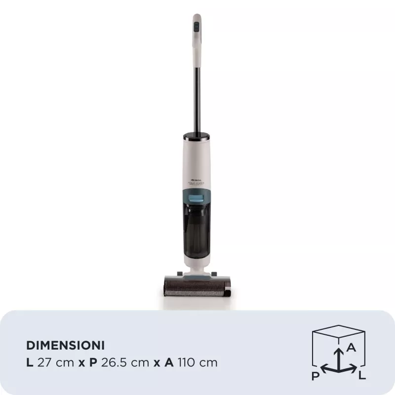 Ariete 2483 Aqua Force Wash & Vacuum, išmanusis dulkių siurblys, belaidis grindų valiklis, belaidis, siurbia ir valo, gyvūnų plaukai, sausas ir šlapias purvas, 700 ml talpa, priedai
