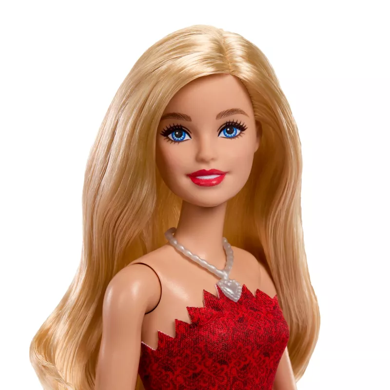 Barbie Mattel 80-ojo jubiliejaus rubino raudonumo šventinė mados lėlė, vilkinti raudoną suknelę su aksesuarais