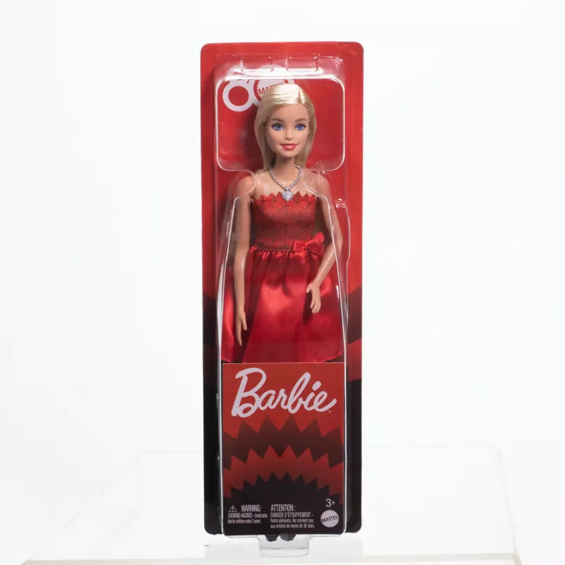 Barbie Mattel 80-ojo jubiliejaus rubino raudonumo šventinė mados lėlė, vilkinti raudoną suknelę su aksesuarais