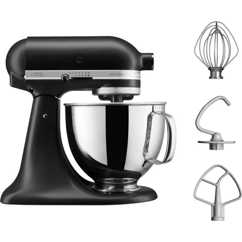 KitchenAid 5KSM125EBM virtuvinis kombainas 300 W 4,8 L Juodas