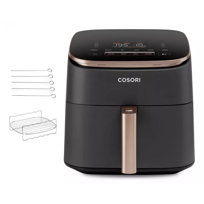 Cosori Turbo Blaze Chef Edition Single 6 L Stovimas 1725 W Karšto oro gruzdintuvė Juoda, Rožinis auksas