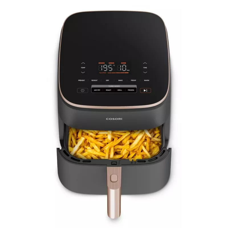 Cosori Turbo Blaze Chef Edition Single 6 L Stovimas 1725 W Karšto oro gruzdintuvė Juoda, Rožinis auksas