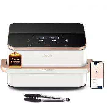 Cosori Dual Blaze Twinfry Chef Edition dviguba 10 L atskirai stovinti 2800 W karšto oro gruzdintuvė Rožinis auksas, Balta