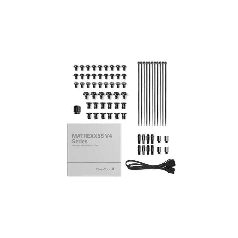 PC korpusas DeepCool MATREXX55 V4 C Midi Tower Juoda — grūdintas stiklas, ATX/microATX palaikymas, USB-C, maks. GPU 370 mm
