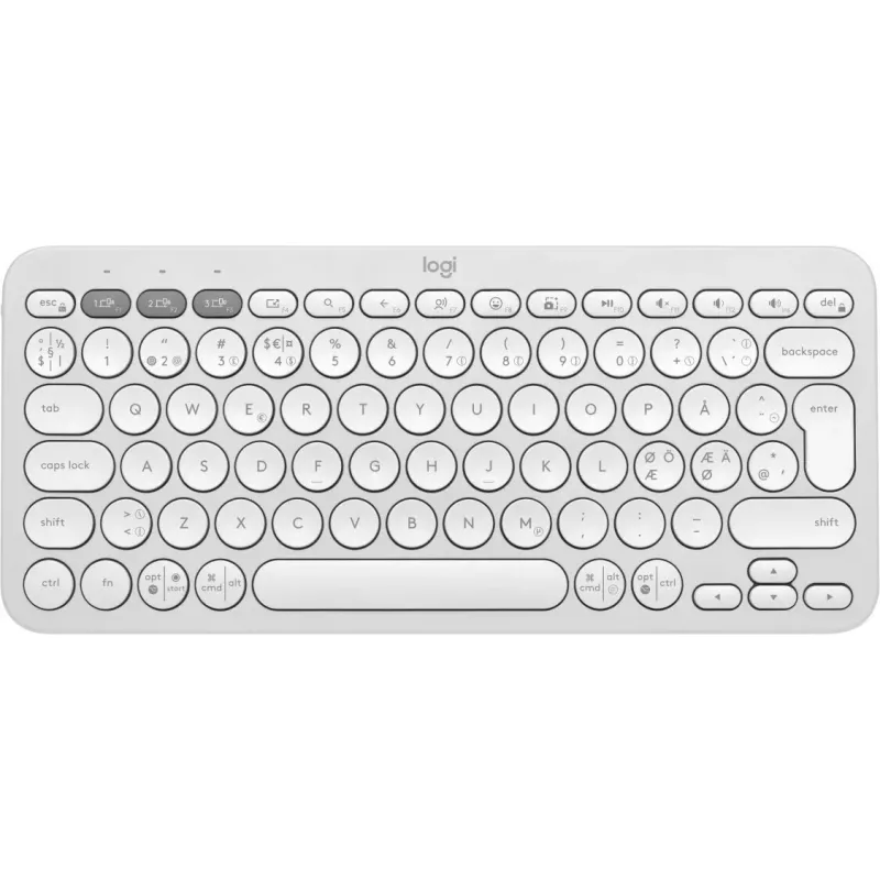 Logitech Pebble Keys 2 K380s klaviatūra universali RF belaidė Bluetooth QWERTY danų suomių norvegų švedų balta
