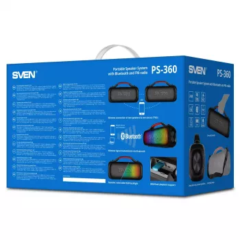 Mono nešiojama kolonėlė SVEN PS-360 Juoda
