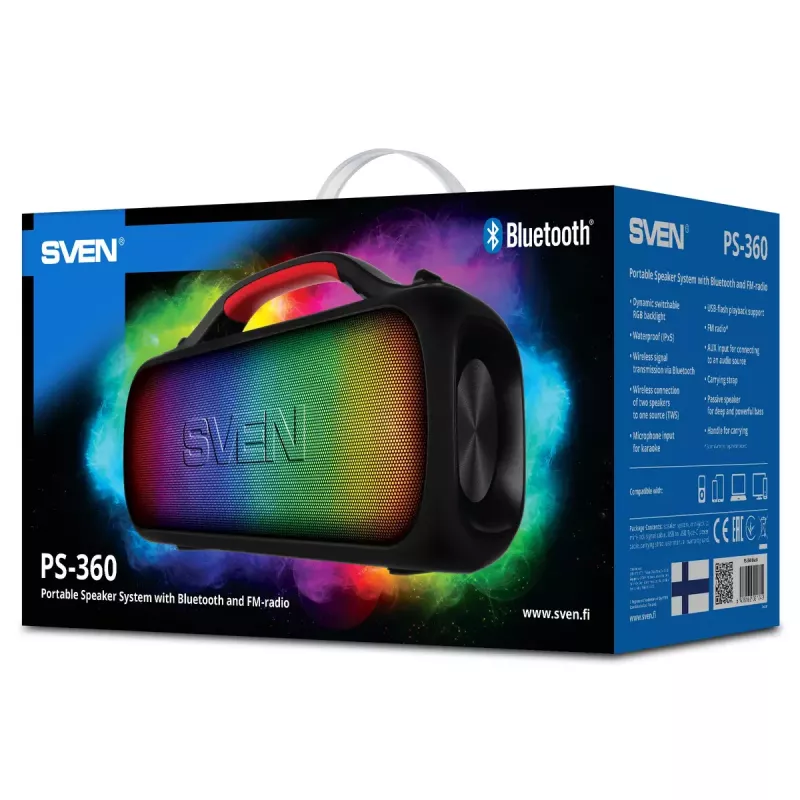 Mono nešiojama kolonėlė SVEN PS-360 Juoda