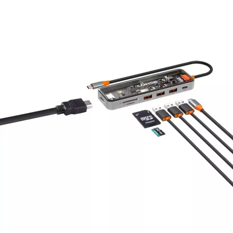 Canyon DS-13 USB Type-C šakotuvas 5000 Mbit/s HDMI USB 3.2