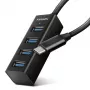 Axagon HUE-M1C 4x USB 3.2 Gen 1 MINI šakotuvas, metalinis, 20 cm USB-C laidas