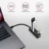 Axagon HUE-M1C 4x USB 3.2 Gen 1 MINI šakotuvas, metalinis, 20 cm USB-C laidas