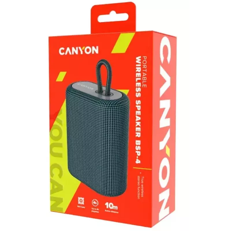 Stereo nešiojamas garsiakalbis Canyon BSP-4 Graphite