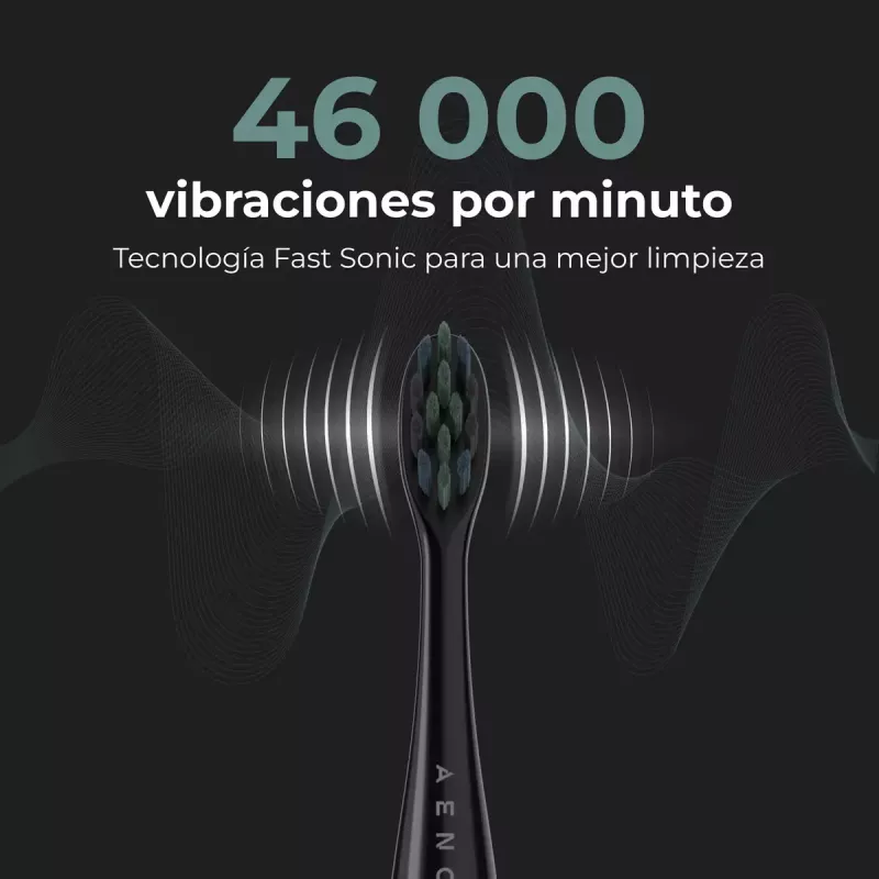 Sonic elektrinis dantų šepetėlis AENO DB2S juodas 4 režimai 46000 aps./min.