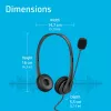 HP Stereo USB Headset G2, laidinis, biurui / skambučių centrui, 90 g, ausinės, juodos