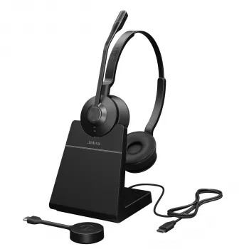 Jabra Engage 55 - USB-C UC Stereo Stand, EMEA/APAC, belaidis, biuro/skambučių centras, 83 g, ausinės, juoda, titanas
