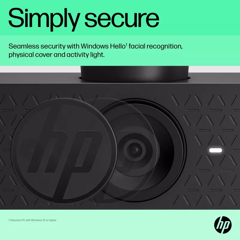 HP 625 FHD internetinė kamera, 4 MP, 1920 x 1080 pikselių, Full HD, verslo, USB, juoda