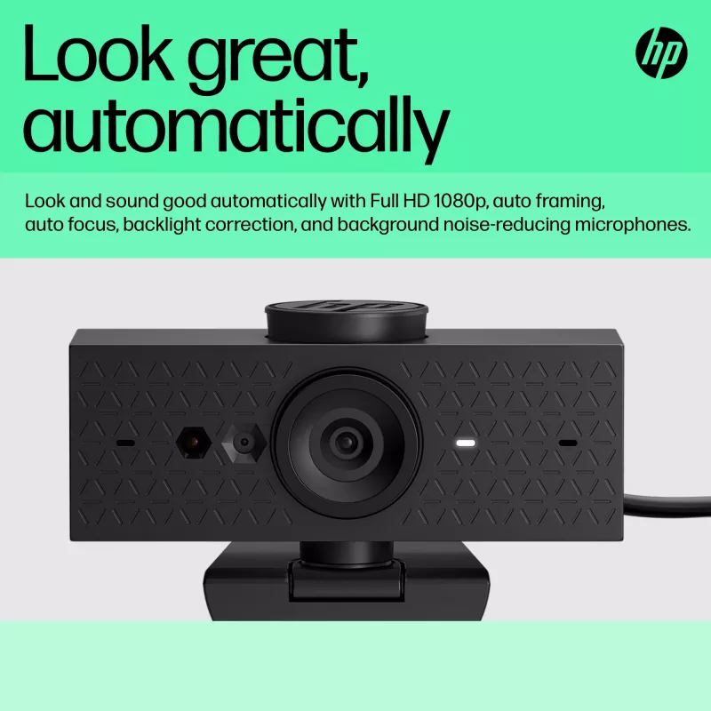HP 625 FHD internetinė kamera, 4 MP, 1920 x 1080 pikselių, Full HD, verslo, USB, juoda