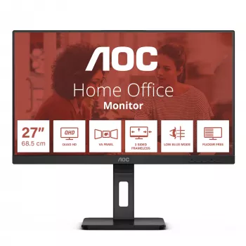 AOC Q27E3UMF kompiuterio monitorius 68,6 cm (27 col.) 2560 x 1440 pikselių Quad HD juodas