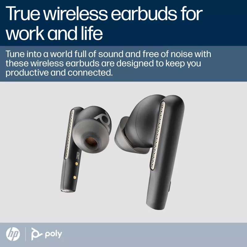 HP Poly Poly Voyager Free 60 UC Carbon Juoda Earbuds +BT700 USB-A Adapter +Basic Charge Case
