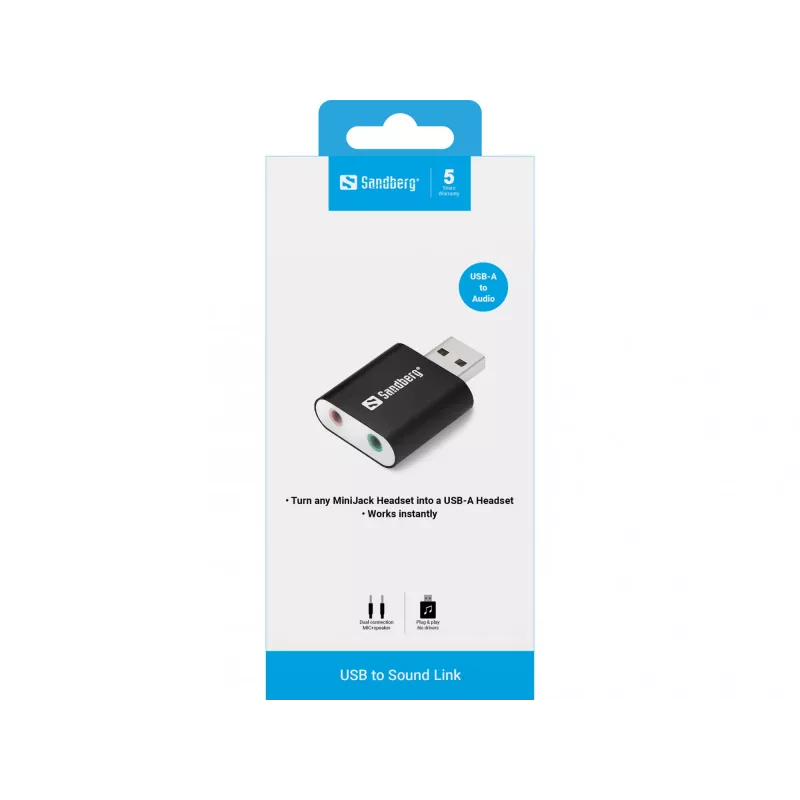 USB prie garso jungties Sandberg USB to Sound Link