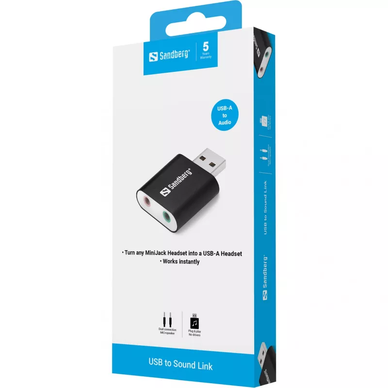 USB prie garso jungties Sandberg USB to Sound Link