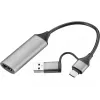 Sandberg HDMI Capture Link į USB-C/A, HDMI Type A (standartinis), USB Type-A + USB Type-C, moteriška, vyriška, tiesus, tiesus