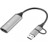 Sandberg HDMI Capture Link į USB-C/A, HDMI Type A (standartinis), USB Type-A + USB Type-C, moteriška, vyriška, tiesus, tiesus