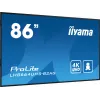 iiyama LH8664UHS-B2AG reklaminis ekranas Skaitmeninės reklamos plokščiasis ekranas 2.17 m (85,6 colio) Wi-Fi 500 cd/m² 4K Ultra HD Juodas Integruotas procesorius Android 11 24/7