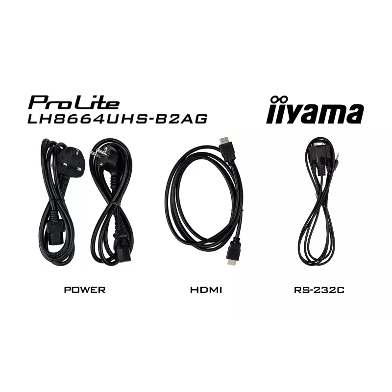iiyama LH8664UHS-B2AG reklaminis ekranas Skaitmeninės reklamos plokščiasis ekranas 2.17 m (85,6 colio) Wi-Fi 500 cd/m² 4K Ultra HD Juodas Integruotas procesorius Android 11 24/7