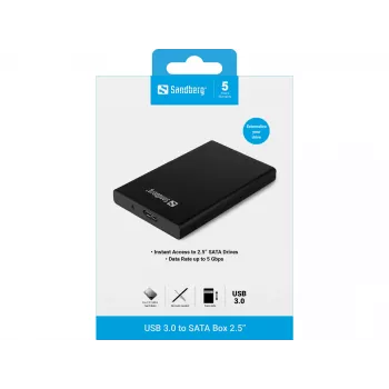 HDD/SSD korpusas Sandberg USB 3.0 į SATA dėžutė 2,5 inch