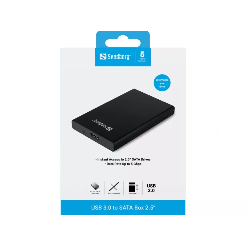 HDD/SSD korpusas Sandberg USB 3.0 į SATA dėžutė 2,5 inch