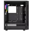 PC korpusas GEMBIRD Fornax 2000 RGB Midi Tower juodas — Micro ATX/ITX/ATX, 1x120 mm galinis ventiliatorius, 2x2,5 colio nišos, 2x3.0 USB-A, Grūdintas stiklas