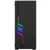 PC korpusas GEMBIRD Fornax 2000 RGB Midi Tower juodas — Micro ATX/ITX/ATX, 1x120 mm galinis ventiliatorius, 2x2,5 colio nišos, 2x3.0 USB-A, Grūdintas stiklas