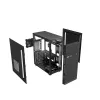 PC korpusas GEMBIRD Fornax 160 Mini Tower — juodas, SPCC, palaiko ITX/mATX/ATX, 1×3,5 colio + 3×2,5 colio lizdai, 7 išplėtimo lizdai, 445×185×390 mm