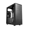 PC korpusas GEMBIRD Fornax 160 Mini Tower — juodas, SPCC, palaiko ITX/mATX/ATX, 1×3,5 colio + 3×2,5 colio lizdai, 7 išplėtimo lizdai, 445×185×390 mm