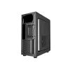 PC korpusas GEMBIRD Fornax 160 Mini Tower — juodas, SPCC, palaiko ITX/mATX/ATX, 1×3,5 colio + 3×2,5 colio lizdai, 7 išplėtimo lizdai, 445×185×390 mm