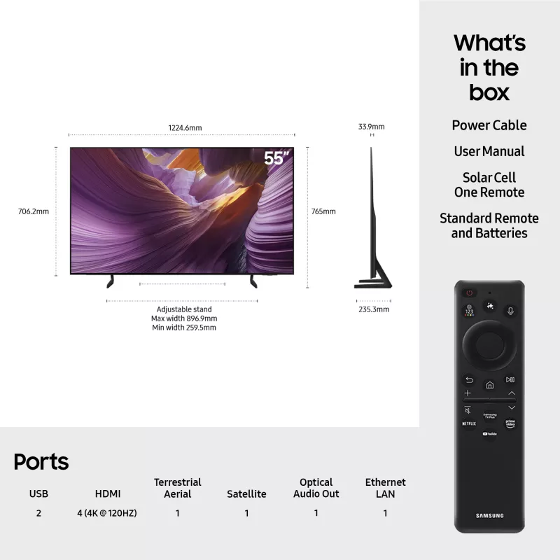 Samsung QE55S85FAUXXH televizorius 139,7 cm (55 colių) 4K Ultra HD išmanusis televizorius „Wi-Fi“ juodos spalvos