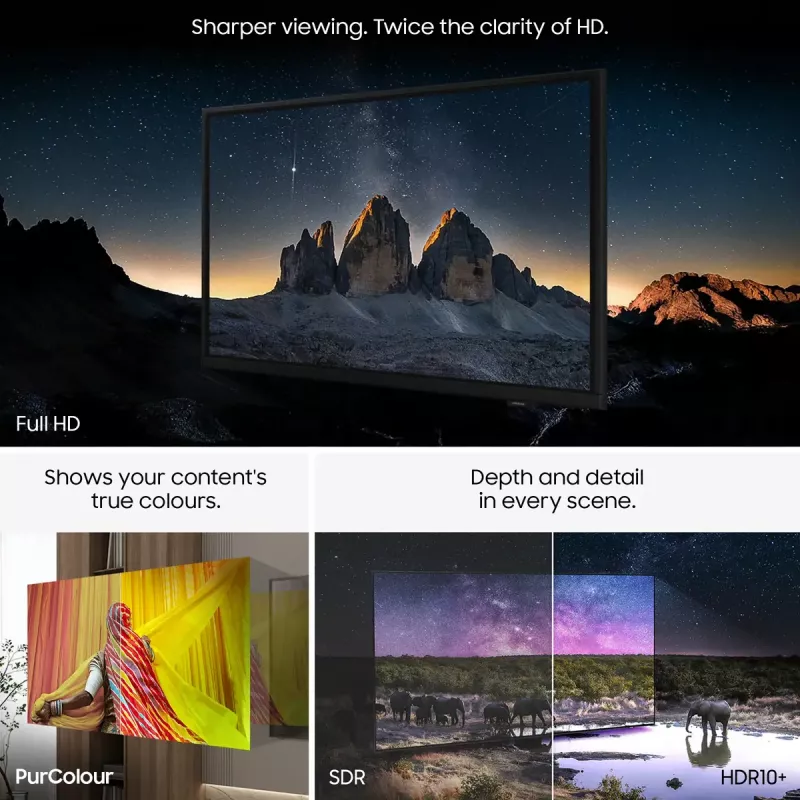 LED televizorius Samsung UE32F6000FKXXU 32 colių (81,3 cm) Full HD 1920x1080, Tizen, Wi‑Fi, HDR10+, 2×HDMI, 2.0ch, VESA 200×200