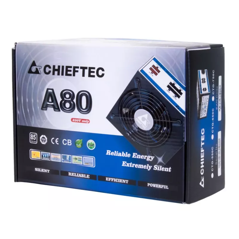 Chieftec CTG-750C maitinimo blokas 750 W 24-pin ATX ATX Juoda