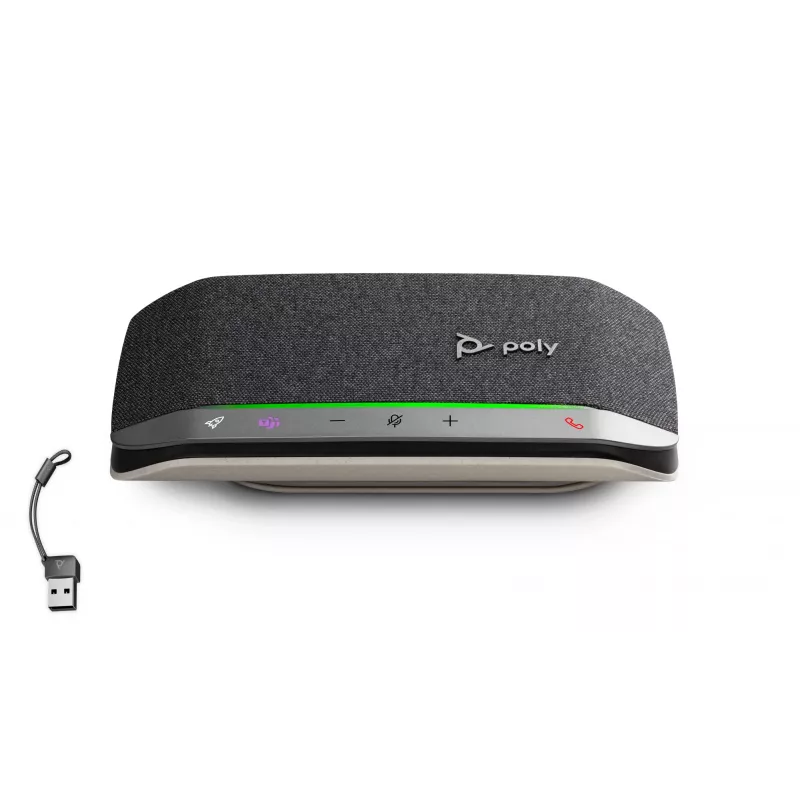 HP Poly Sync 20-M Speakerphone USB-C/A Adapter, Juoda, Windows 10, Windows 11, MacOS, 20 h, CCC, CB, EAC, RoHS, BIS, Federal Communications Commission (FCC), CE, BSMI, 34 mm