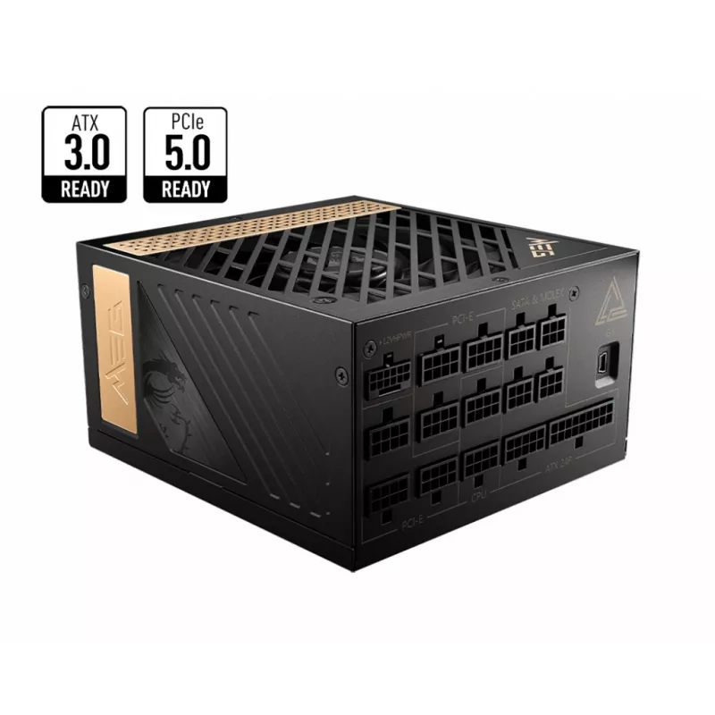 MSI MEG AI1300P PCIE5 maitinimo blokas 1300 W 24-pin ATX ATX Juodas