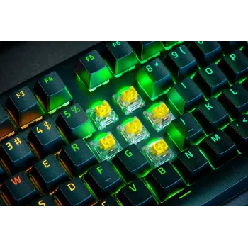 Razer JuodaWidow V4 Pro klaviatūra, žaidimų, USB, QWERTY US International, juoda, mechaninė, RGB LED