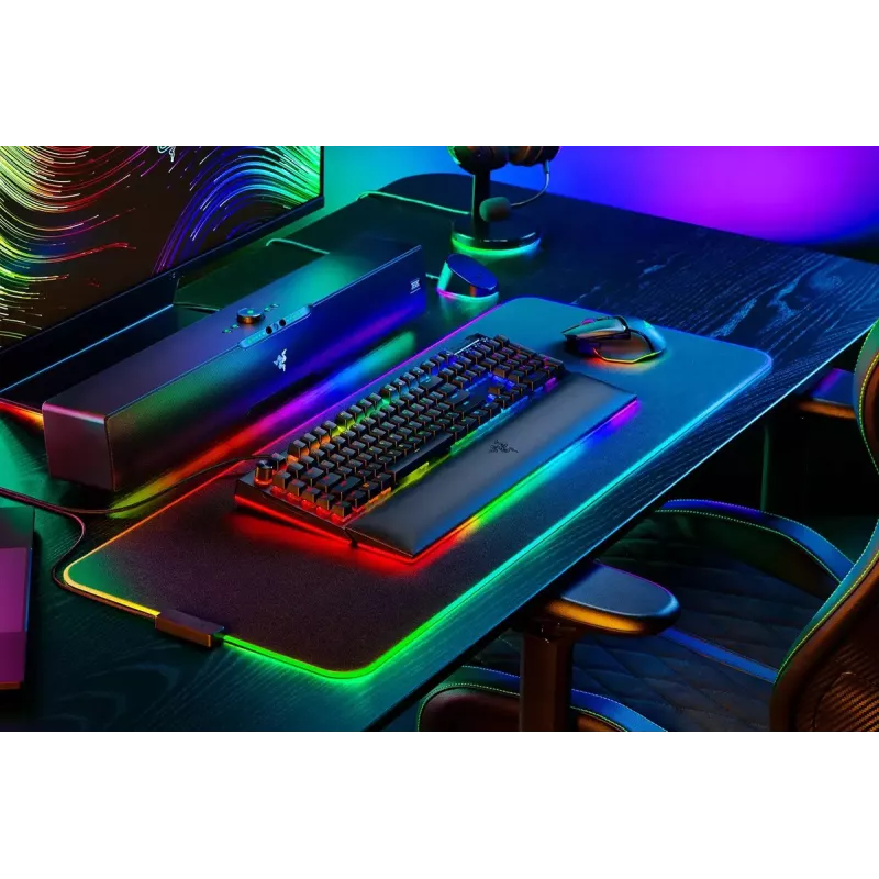 Razer JuodaWidow V4 Pro klaviatūra, žaidimų, USB, QWERTY US International, juoda, mechaninė, RGB LED