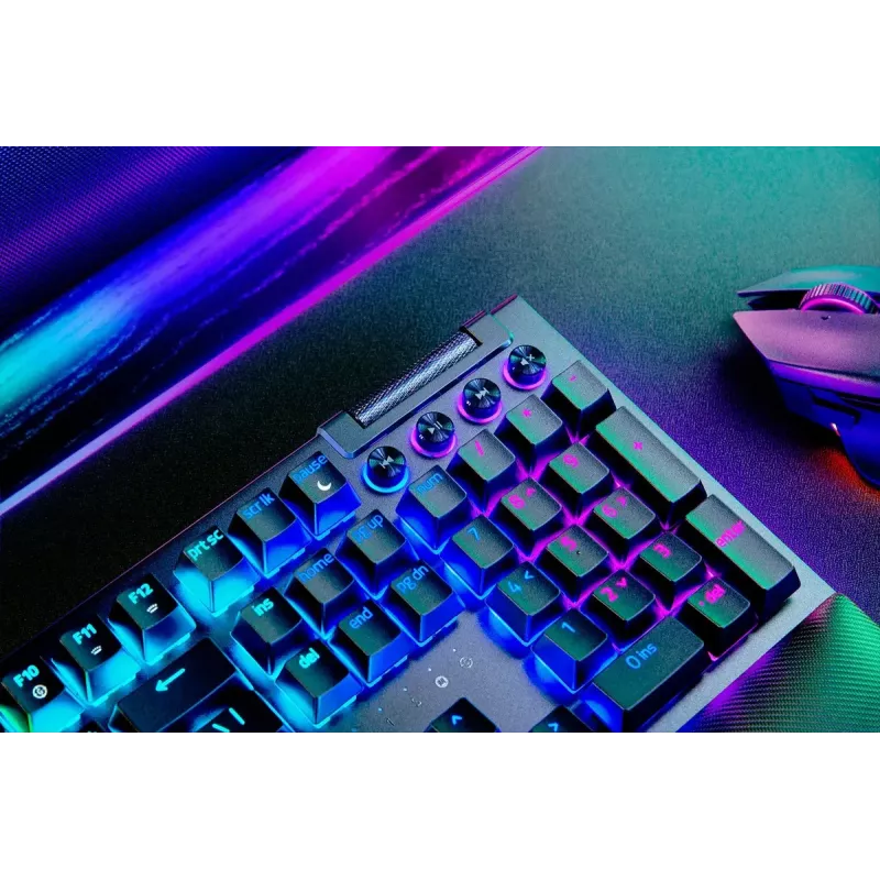 Razer JuodaWidow V4 Pro klaviatūra, žaidimų, USB, QWERTY US International, juoda, mechaninė, RGB LED