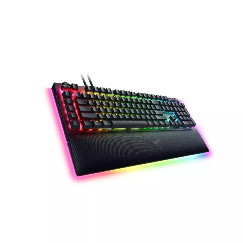 Razer JuodaWidow V4 Pro klaviatūra, žaidimų, USB, QWERTY US International, juoda, mechaninė, RGB LED
