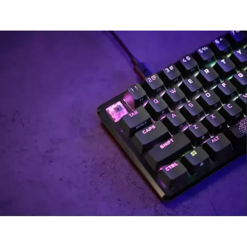 Corsair K65 PRO MINI klaviatūra, žaidimų, USB, QWERTY, anglų, juoda, 65 %, RGB