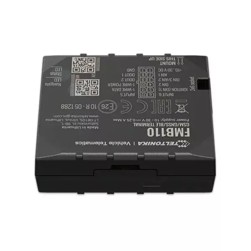 GPS seklys Teltonika FMB110 automobiliui Juodas Atsparus dulkėms 0,128 GB